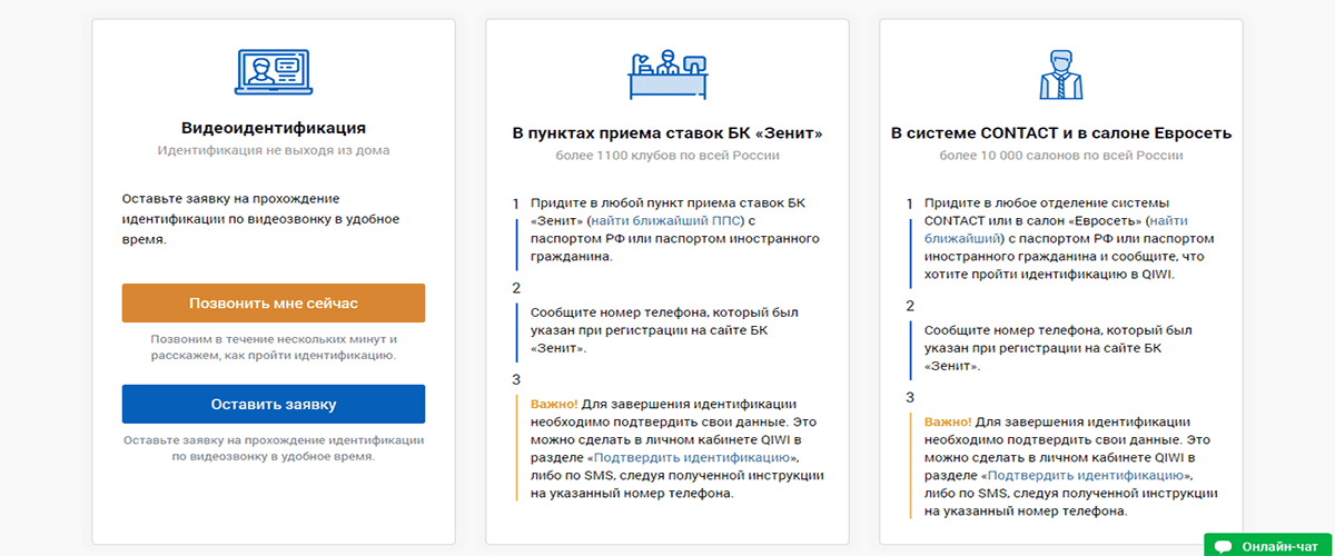 зенит идентификация