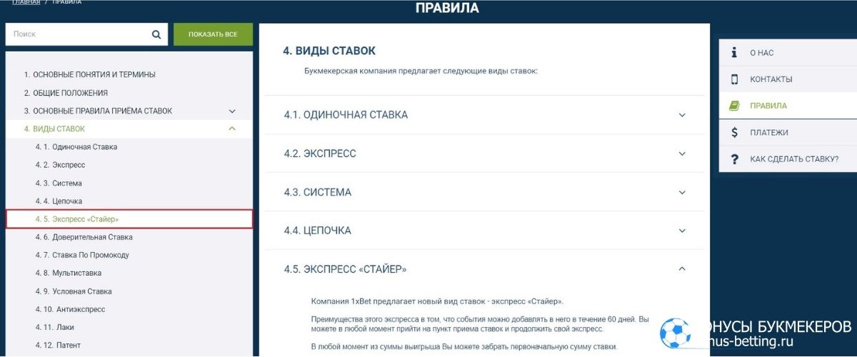 Как поставить экспресс на 1хСтавка: экспресс «Стайер»