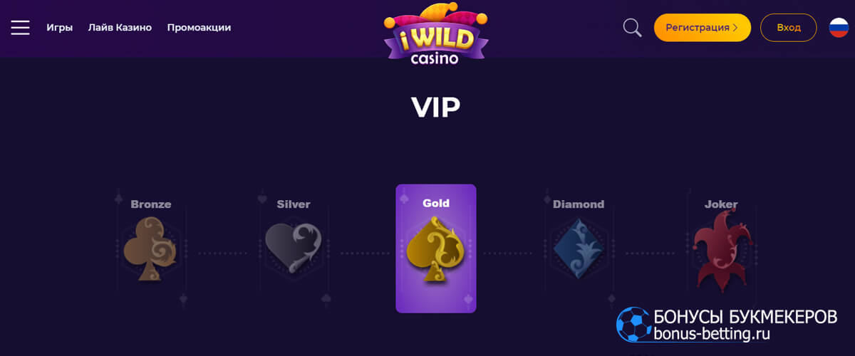 Программа лояльности iWild casino