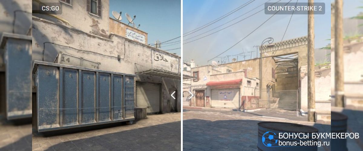 Отличия карты Dust 2 в CS:GO и CS2