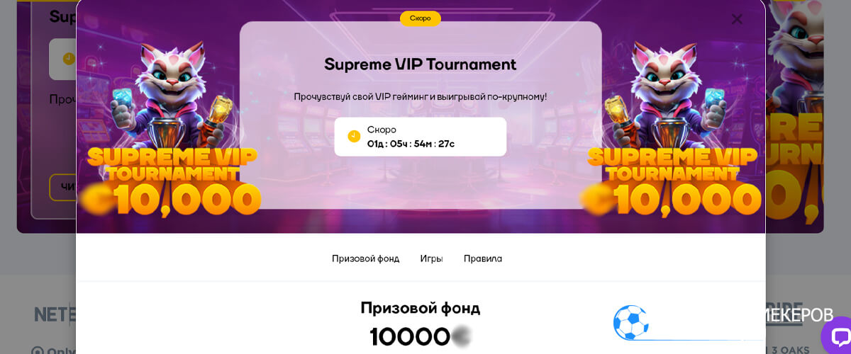 Supreme VIP Tournament в Cat casino