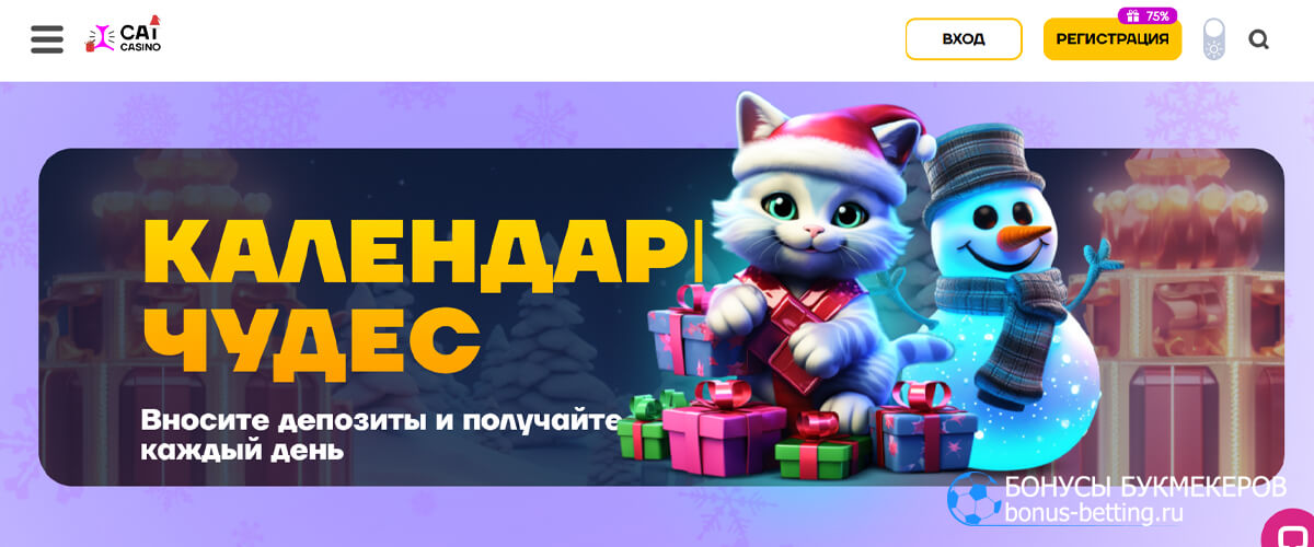 Календарь чудес в Cat casino