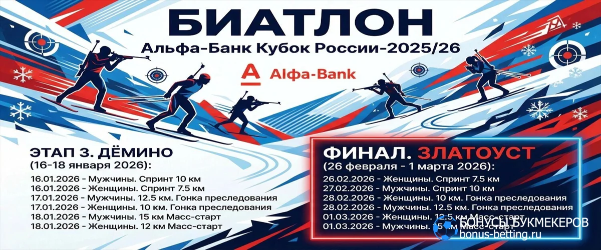 расписание финала кубка россии по биатлону