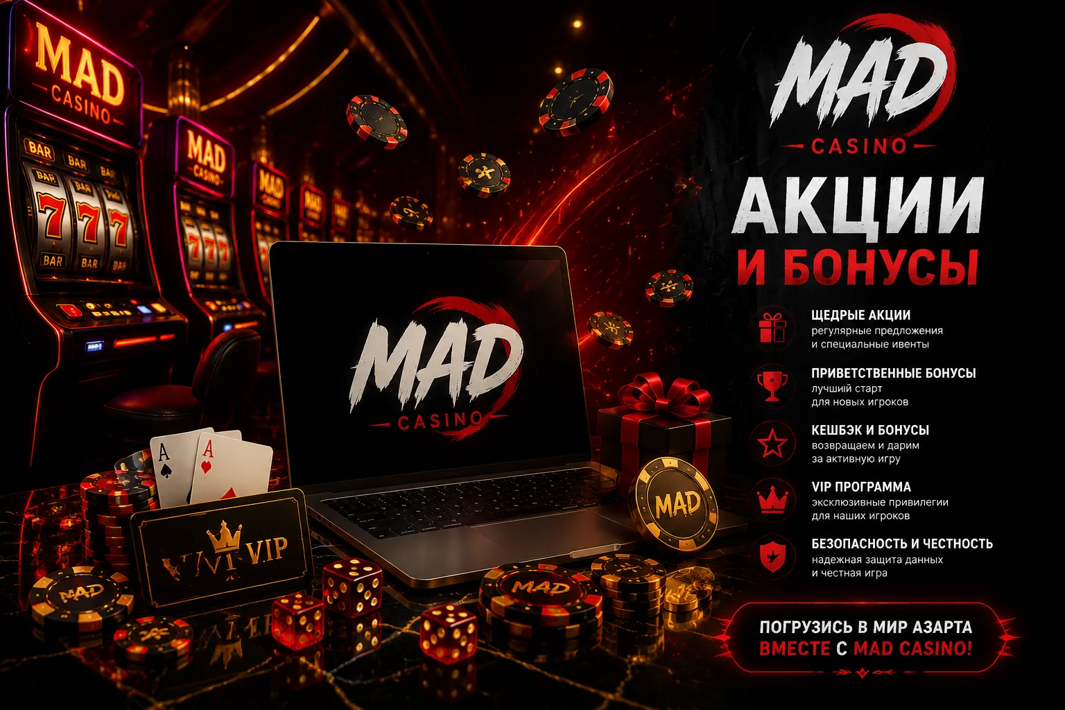 Mad Casino бонусы