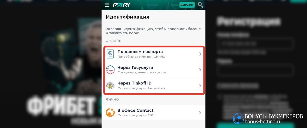 Идентификация в PARI: подтверждение личности